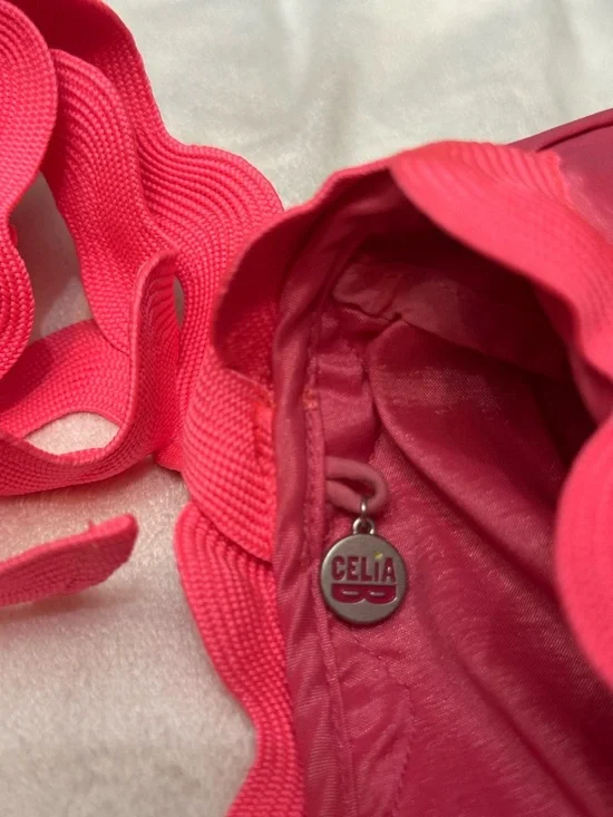 CeliaB Pink Prisma Ruffle Mini Dress Large barbiecore statement 38204 - Picture 4 of 11